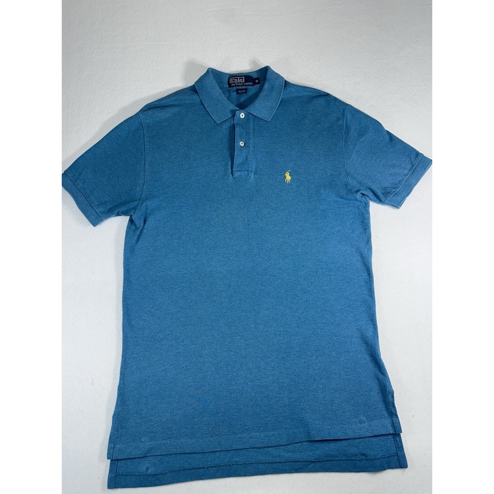 Polo Ralph Lauren Shirt Mens Medium Blue Heather Soft Touch Pique Polo Pony M